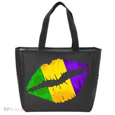Mardi Gras Lips Design Tote Bag