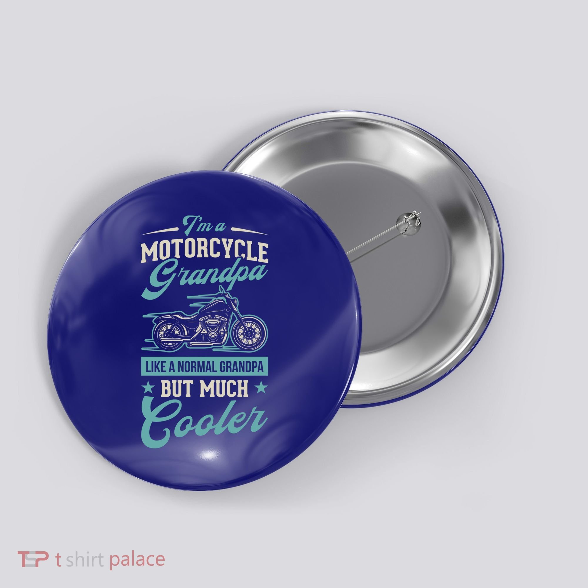 Motorcycle Grandpa Like A Normal Grandpa But Much Cooler Gift Button
