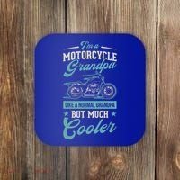 Motorcycle Grandpa Like A Normal Grandpa But Much Cooler Gift Coaster thumb 0