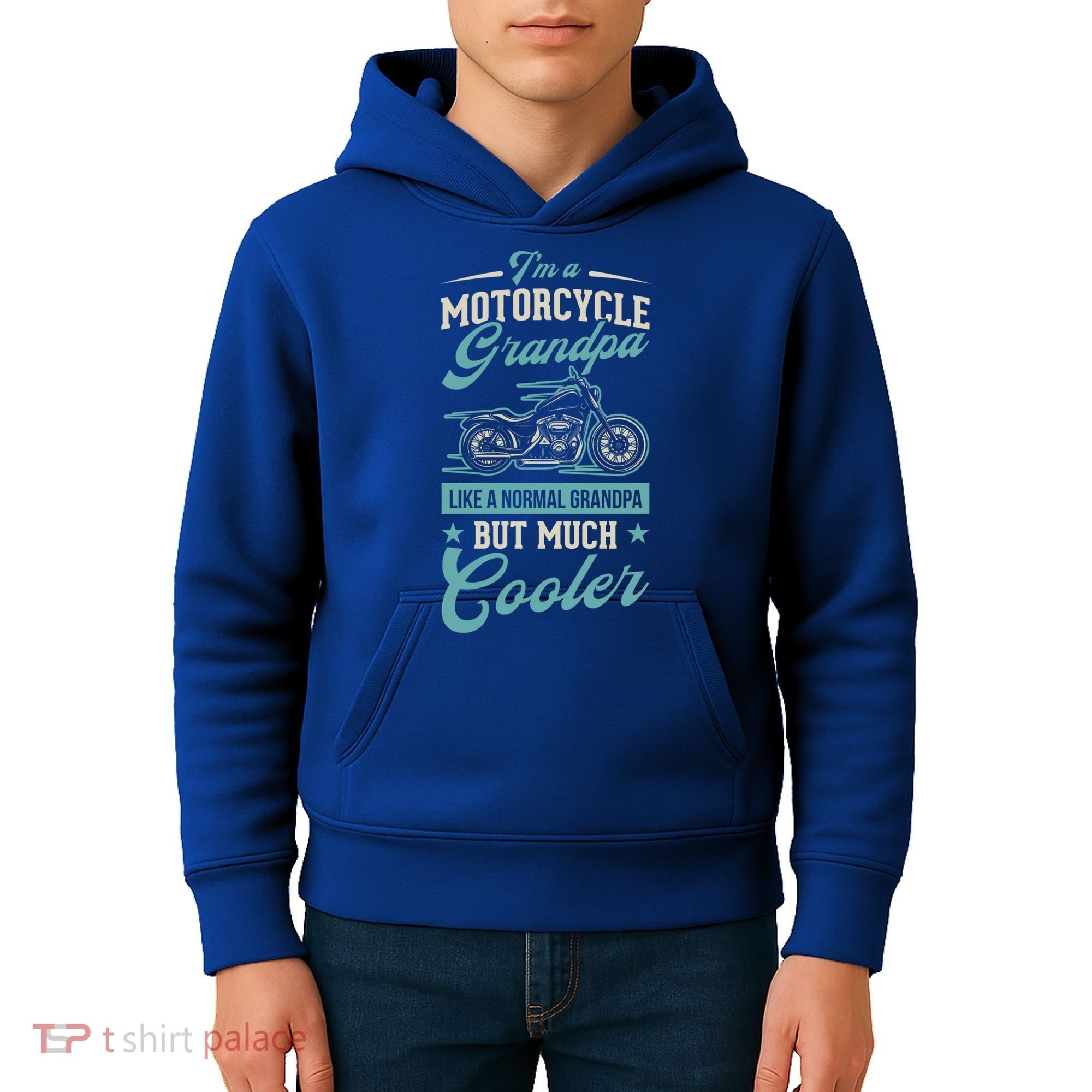 Motorcycle Grandpa Like A Normal Grandpa But Much Cooler Gift Kids Hoodie