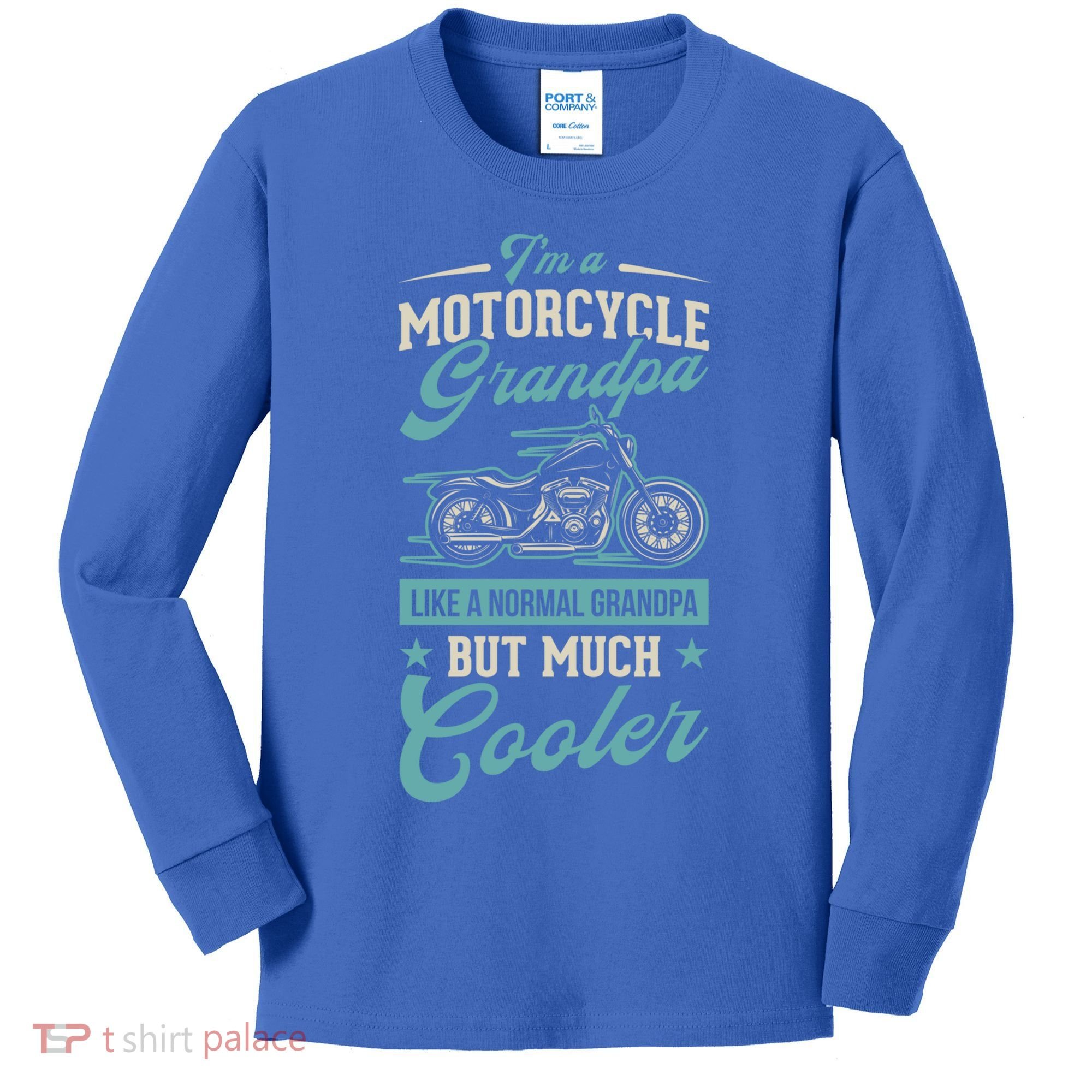 Motorcycle Grandpa Like A Normal Grandpa But Much Cooler Gift Kids Long Sleeve Shirt
