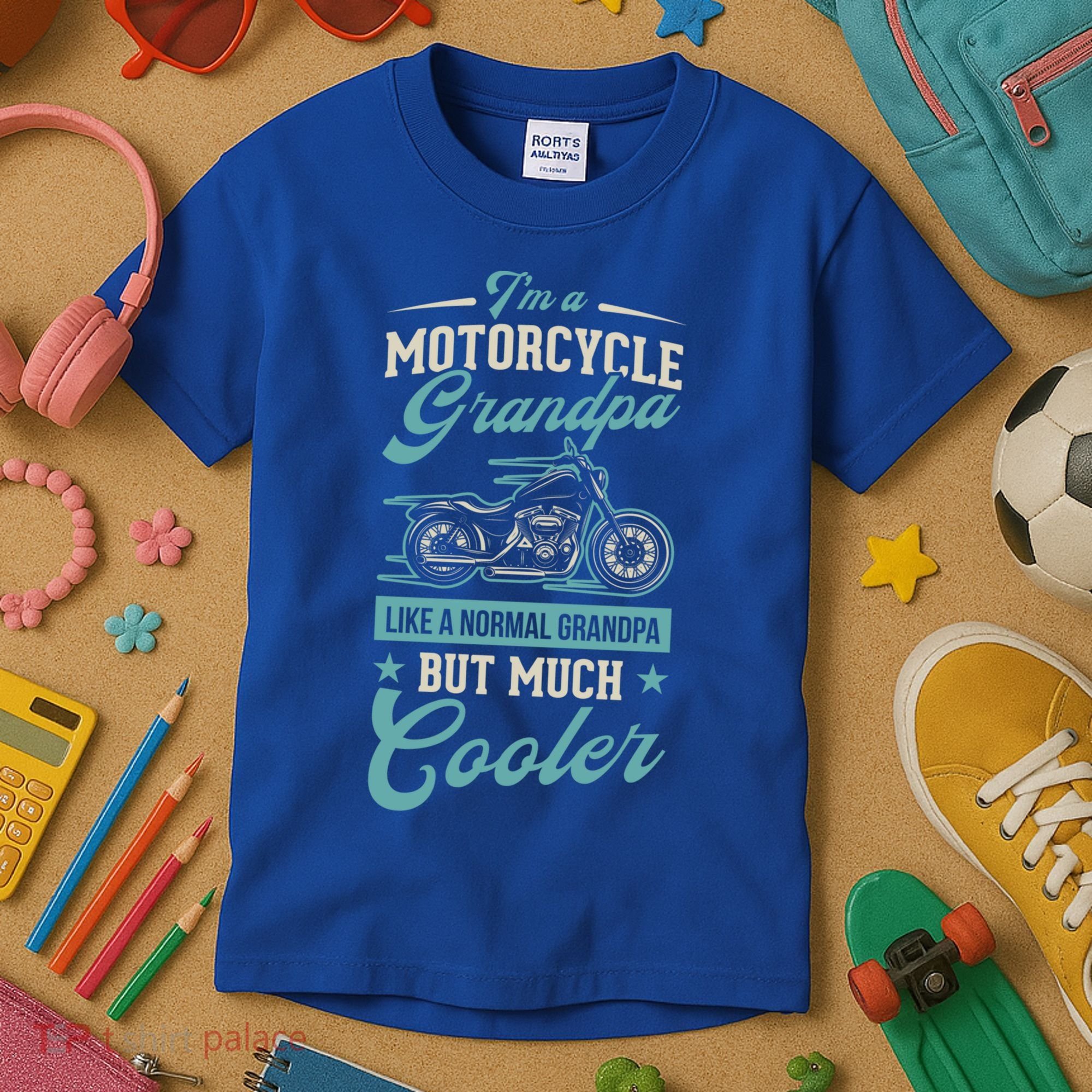 Motorcycle Grandpa Like A Normal Grandpa But Much Cooler Gift Kids T-Shirt