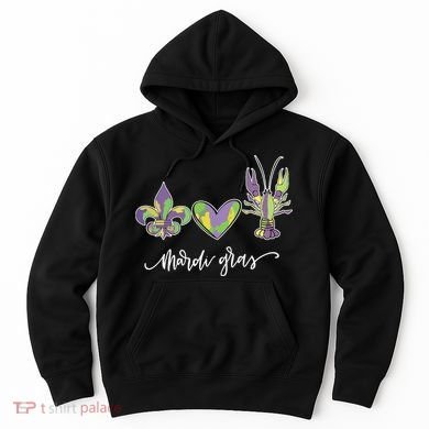 Mardi Gras Logo Heart Hoodie