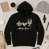 Mardi Gras Logo Heart Hoodie thumb 3