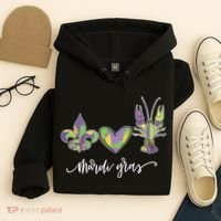 Mardi Gras Logo Heart Hoodie thumb 4