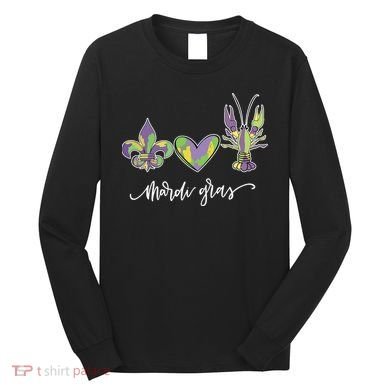 Mardi Gras Logo Heart Long Sleeve Shirt