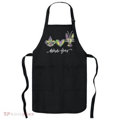Mardi Gras Logo Heart Apron