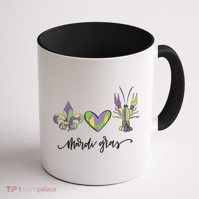 Mardi Gras Logo Heart Coffee Mug back