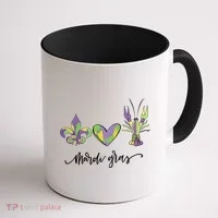 Mardi Gras Logo Heart Coffee Mug thumb 1