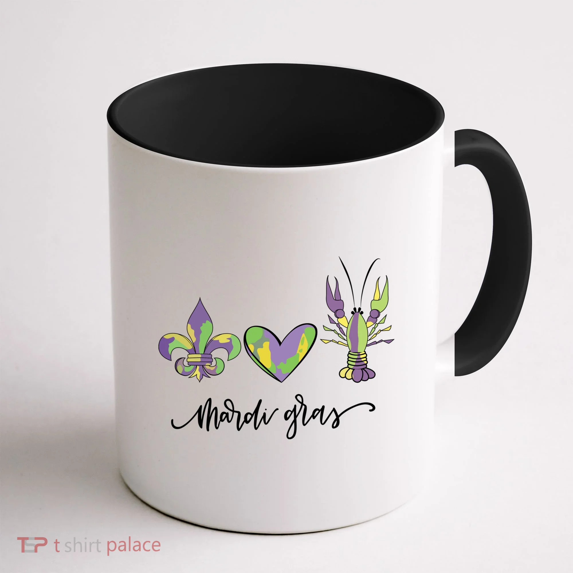 Mardi Gras Logo Heart Coffee Mug