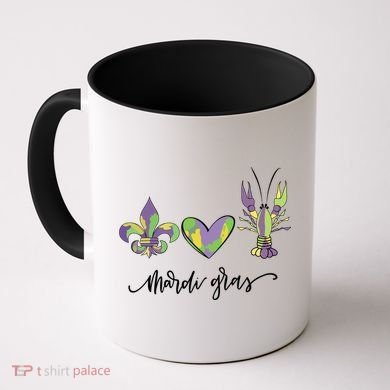 Mardi Gras Logo Heart Coffee Mug