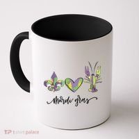 Mardi Gras Logo Heart Coffee Mug thumb 0
