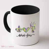 Mardi Gras Logo Heart Coffee Mug thumb 0
