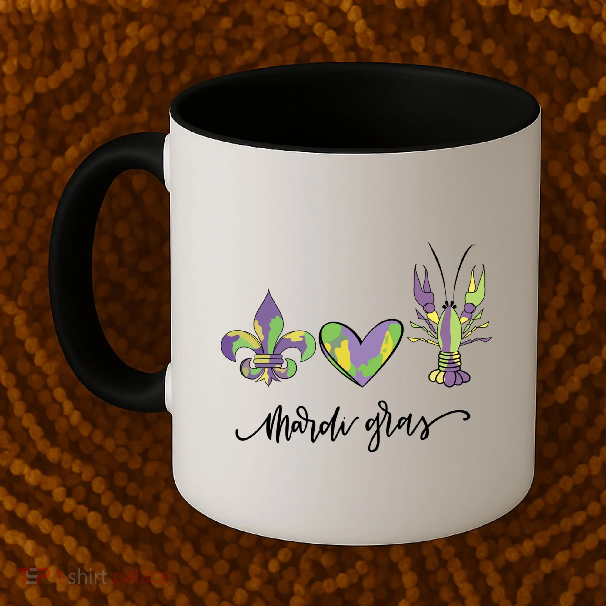 Mardi Gras Logo Heart Coffee Mug