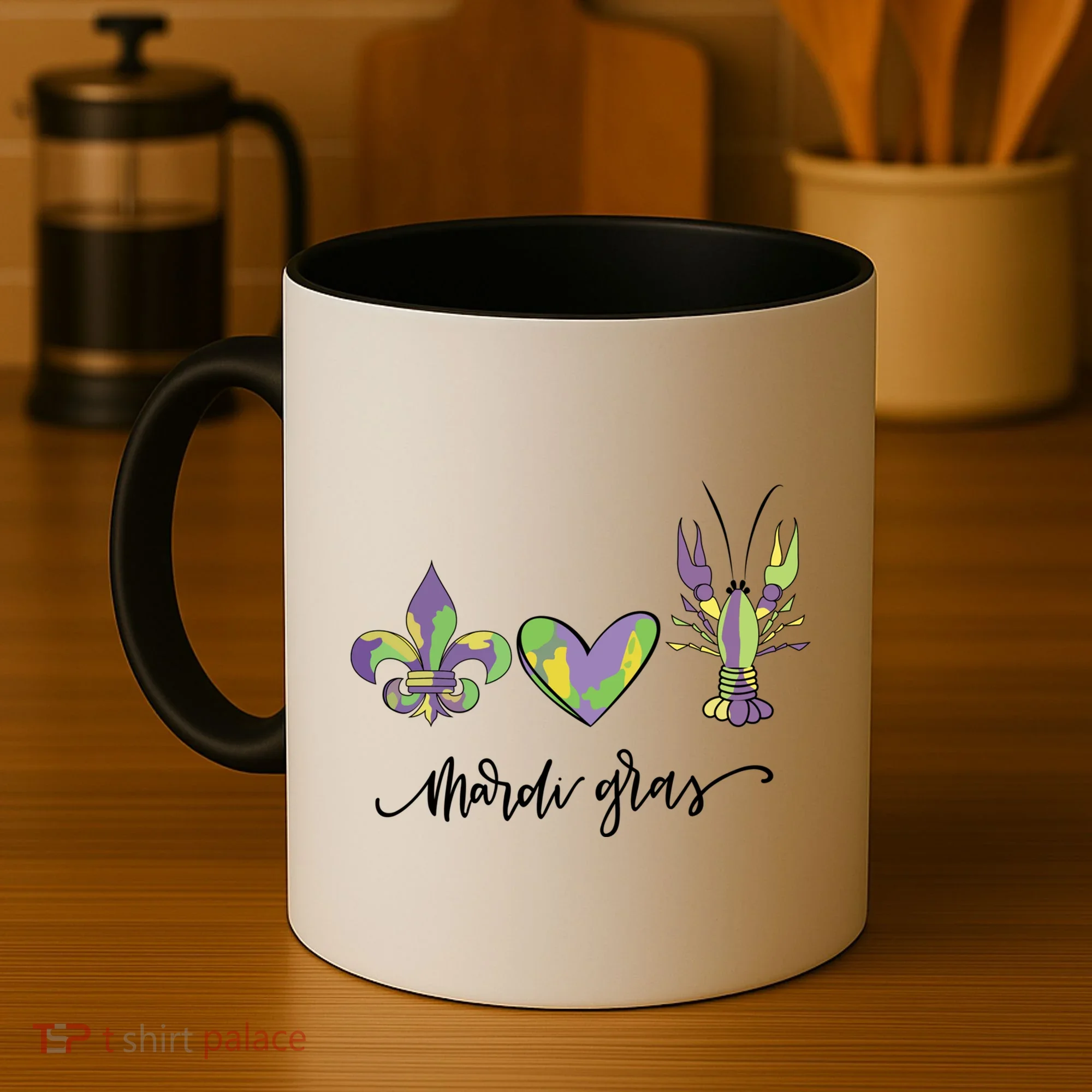 Mardi Gras Logo Heart Coffee Mug