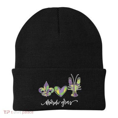 Mardi Gras Logo Heart Beanie