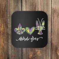 Mardi Gras Logo Heart Coaster thumb 0