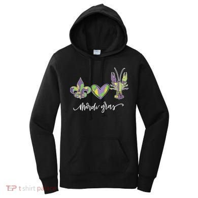 Mardi Gras Logo Heart Women's Hoodie