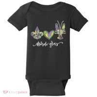 Mardi Gras Logo Heart Baby Bodysuit thumb 0