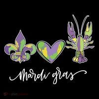 Mardi Gras Logo Heart Baby Bodysuit thumb 2