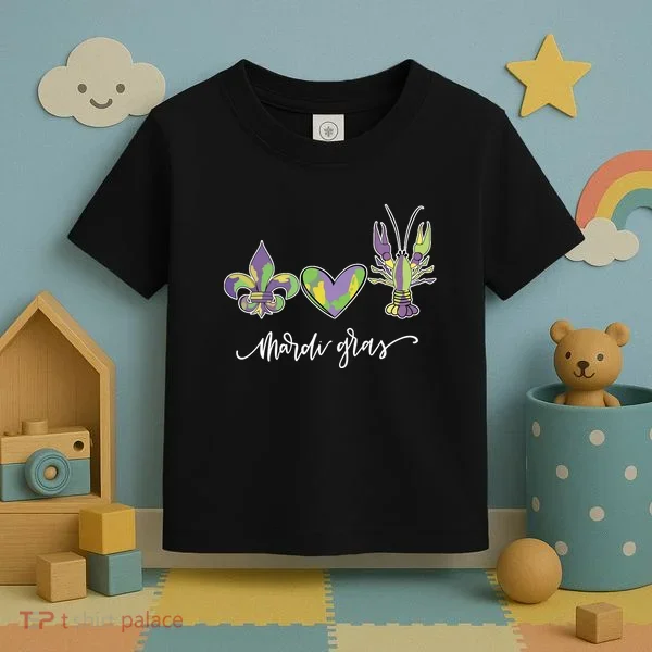 Mardi Gras Logo Heart Toddler T-Shirt