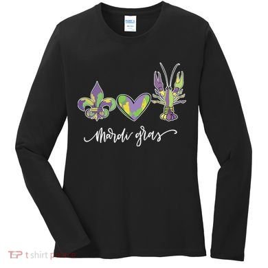 Mardi Gras Logo Heart Women's Long Sleeve Shirt