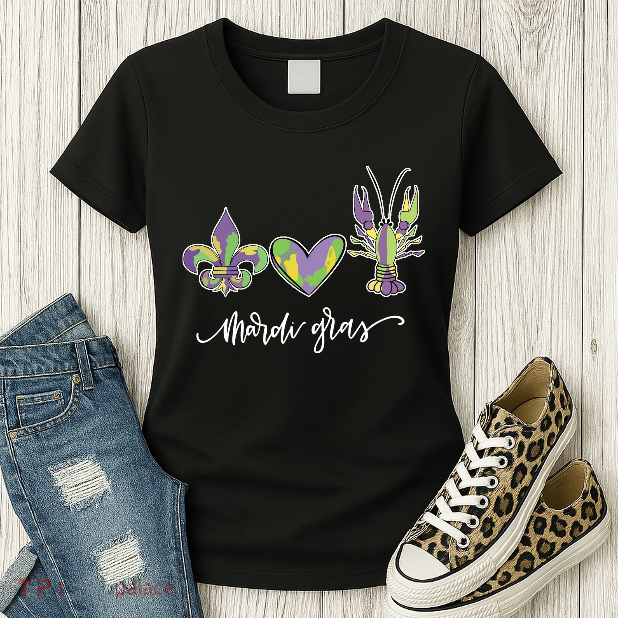 Mardi Gras Logo Heart Women's T-Shirt