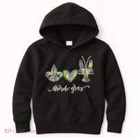 Mardi Gras Logo Heart Kids Hoodie thumb 0
