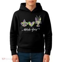 Mardi Gras Logo Heart Kids Hoodie thumb 4