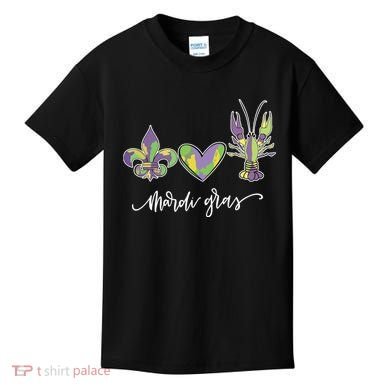 Mardi Gras Logo Heart Kids T-Shirt