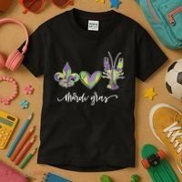 Mardi Gras Logo Heart Kids T-Shirt thumb 3
