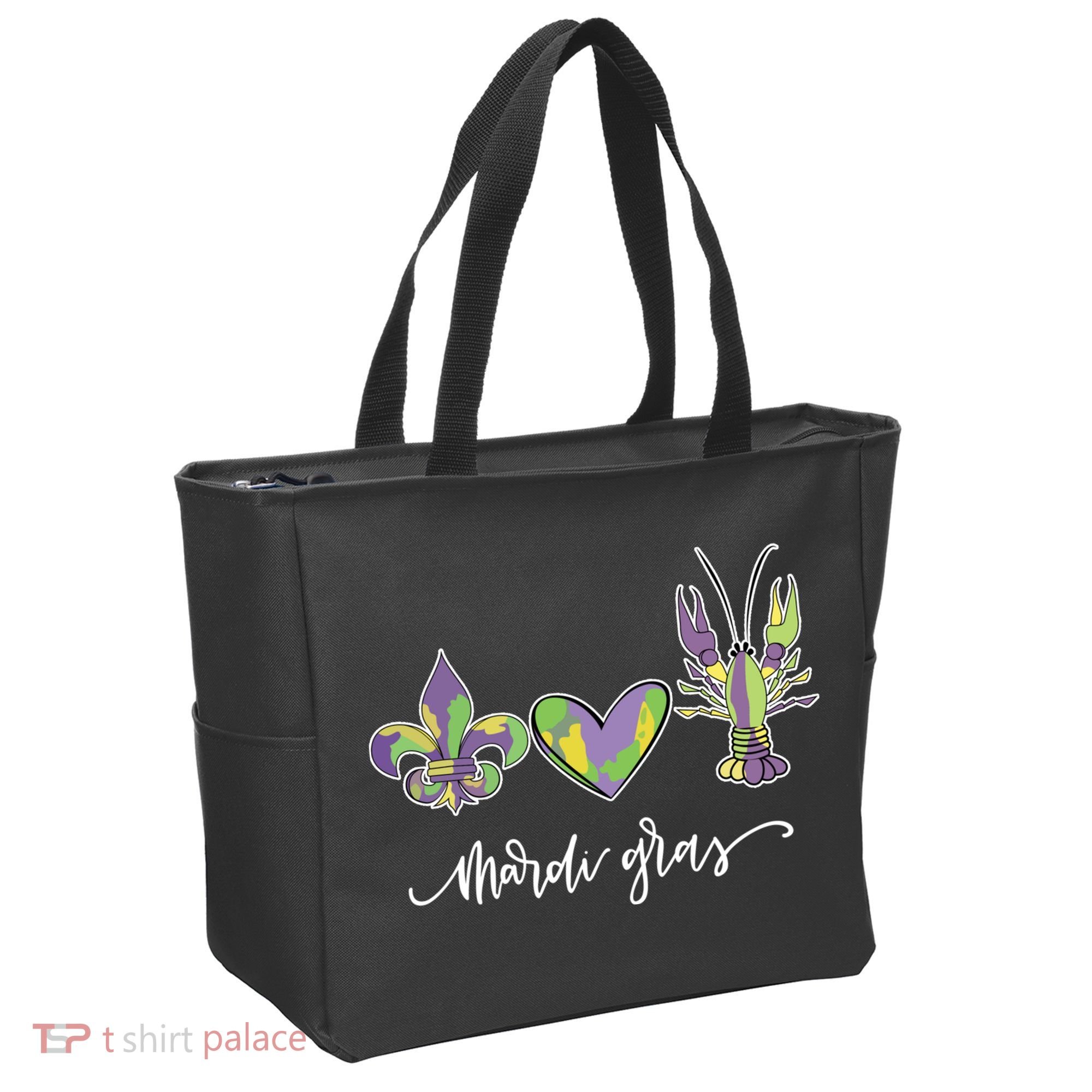Mardi Gras Logo Heart Tote Bag