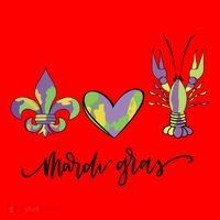 Mardi Gras Logo Heart Santa Hat thumb 1