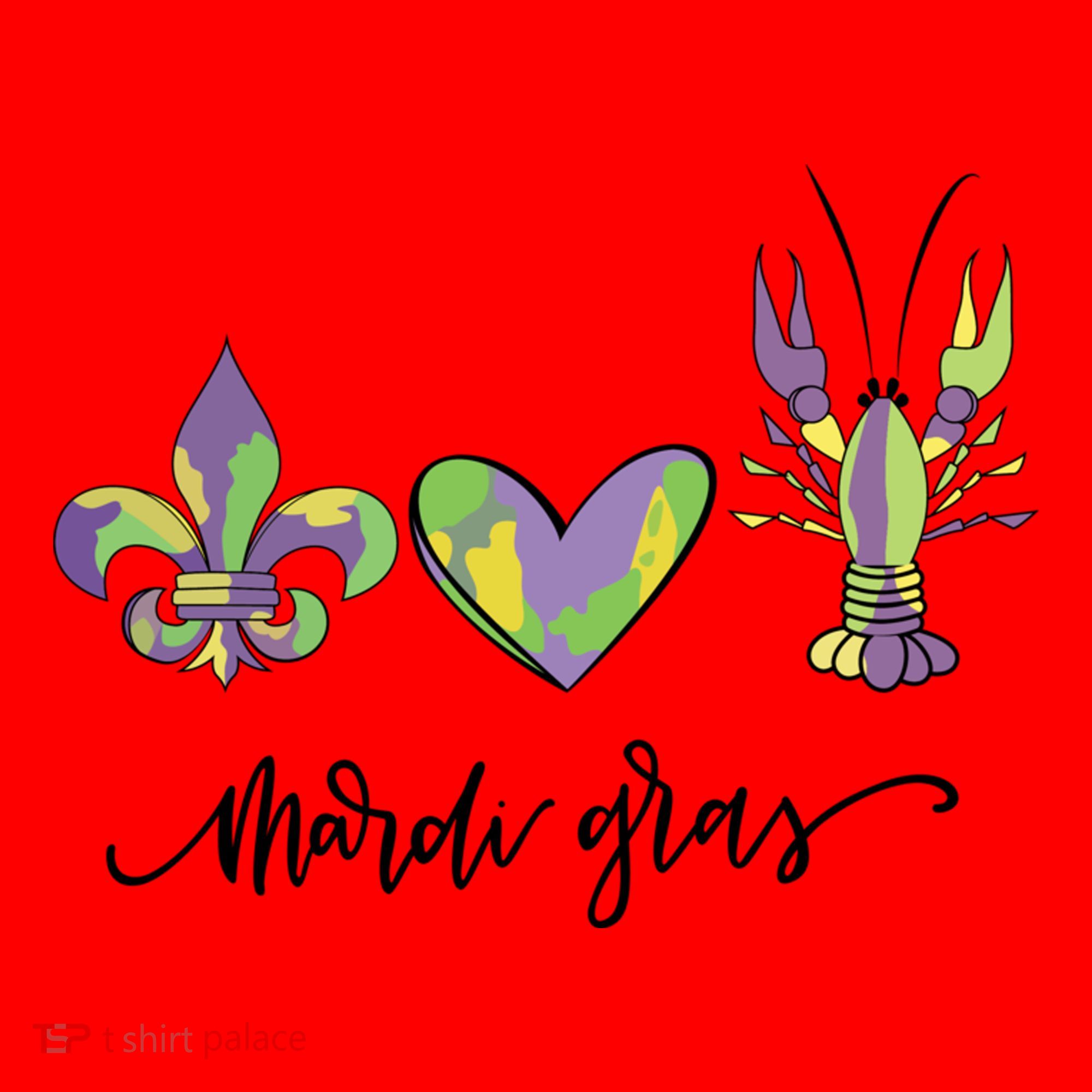 Mardi Gras Logo Heart Santa Hat