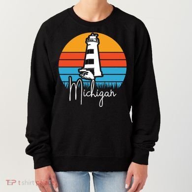 Michigan Great Lakes Lighthouse Beach Town Women's Sweatshirt