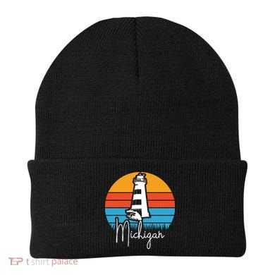 Michigan Great Lakes Lighthouse Beach Town Beanie