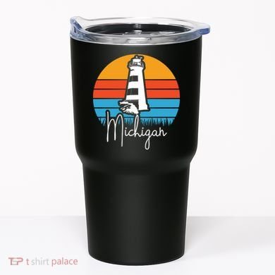 Michigan Great Lakes Lighthouse Beach Town Tumbler