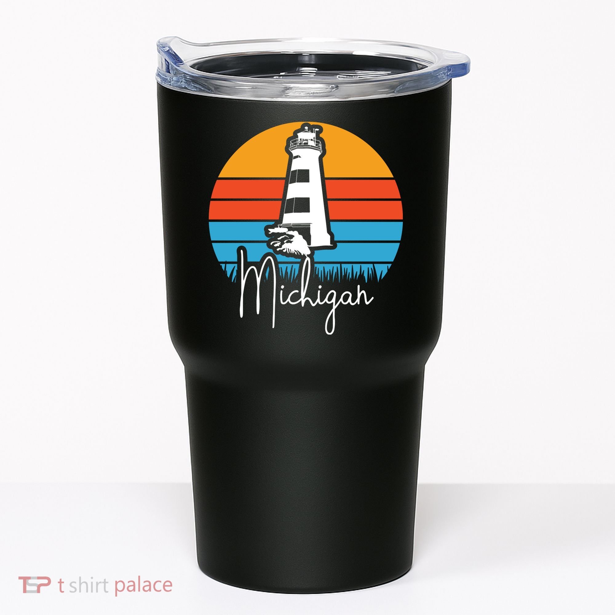 Michigan Great Lakes Lighthouse Beach Town Tumbler