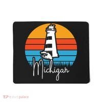 Michigan Great Lakes Lighthouse Beach Town Mousepad thumb 0