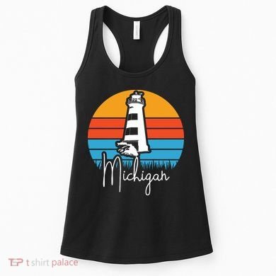 Michigan Great Lakes Lighthouse Beach Town Women's Tank Top