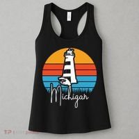 Michigan Great Lakes Lighthouse Beach Town Women's Tank Top thumb 3
