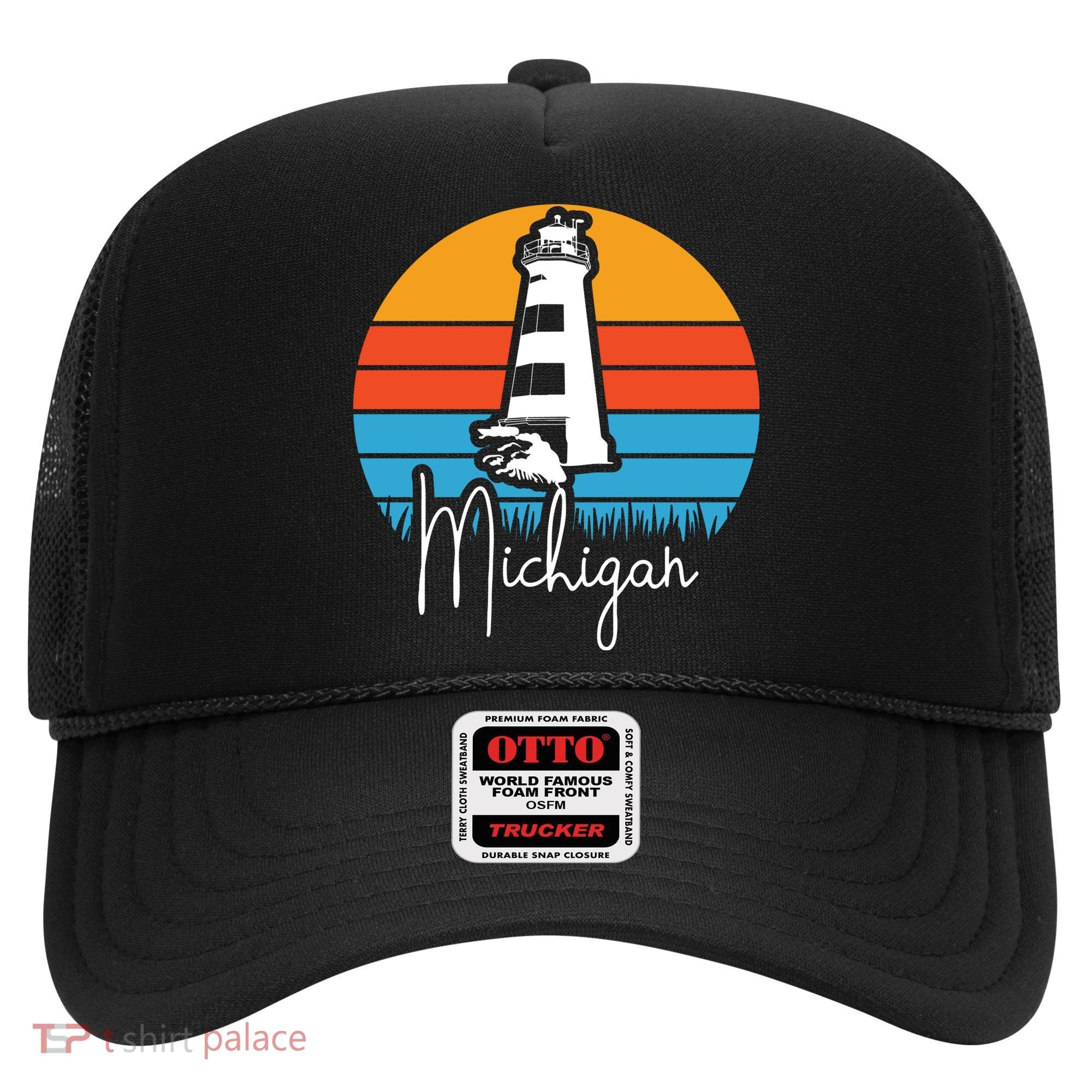 Michigan Great Lakes Lighthouse Beach Town Hat