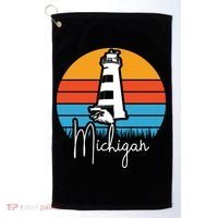 Michigan Great Lakes Lighthouse Beach Town Golf Towel thumb 0