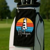 Michigan Great Lakes Lighthouse Beach Town Golf Towel thumb 2