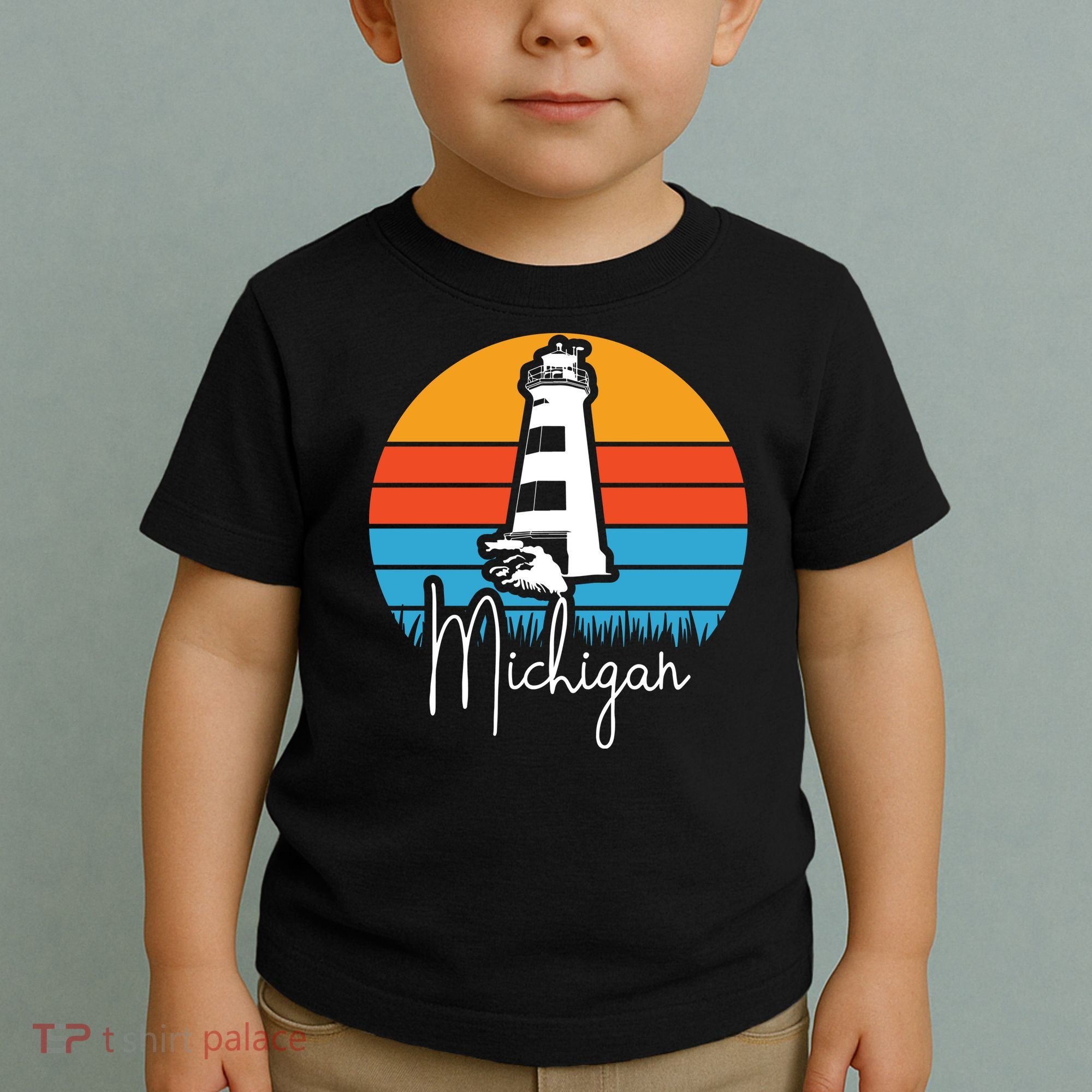 Michigan Great Lakes Lighthouse Beach Town Toddler T-Shirt