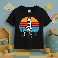 Michigan Great Lakes Lighthouse Beach Town Toddler T-Shirt thumb 3