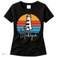 Michigan Great Lakes Lighthouse Beach Town Women's T-Shirt thumb 0