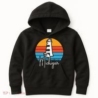 Michigan Great Lakes Lighthouse Beach Town Kids Hoodie thumb 0