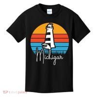 Michigan Great Lakes Lighthouse Beach Town Kids T-Shirt thumb 0