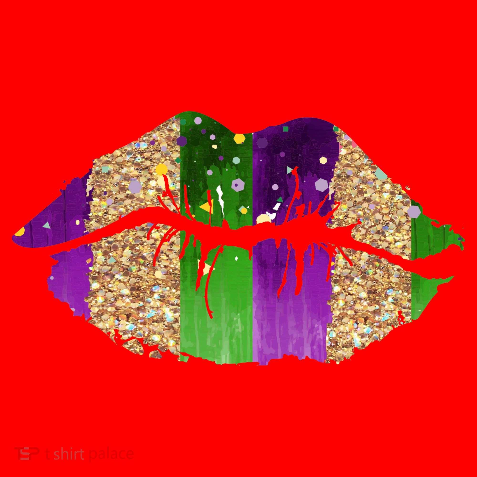 Mardi Gras Lips Celebration Santa Hat